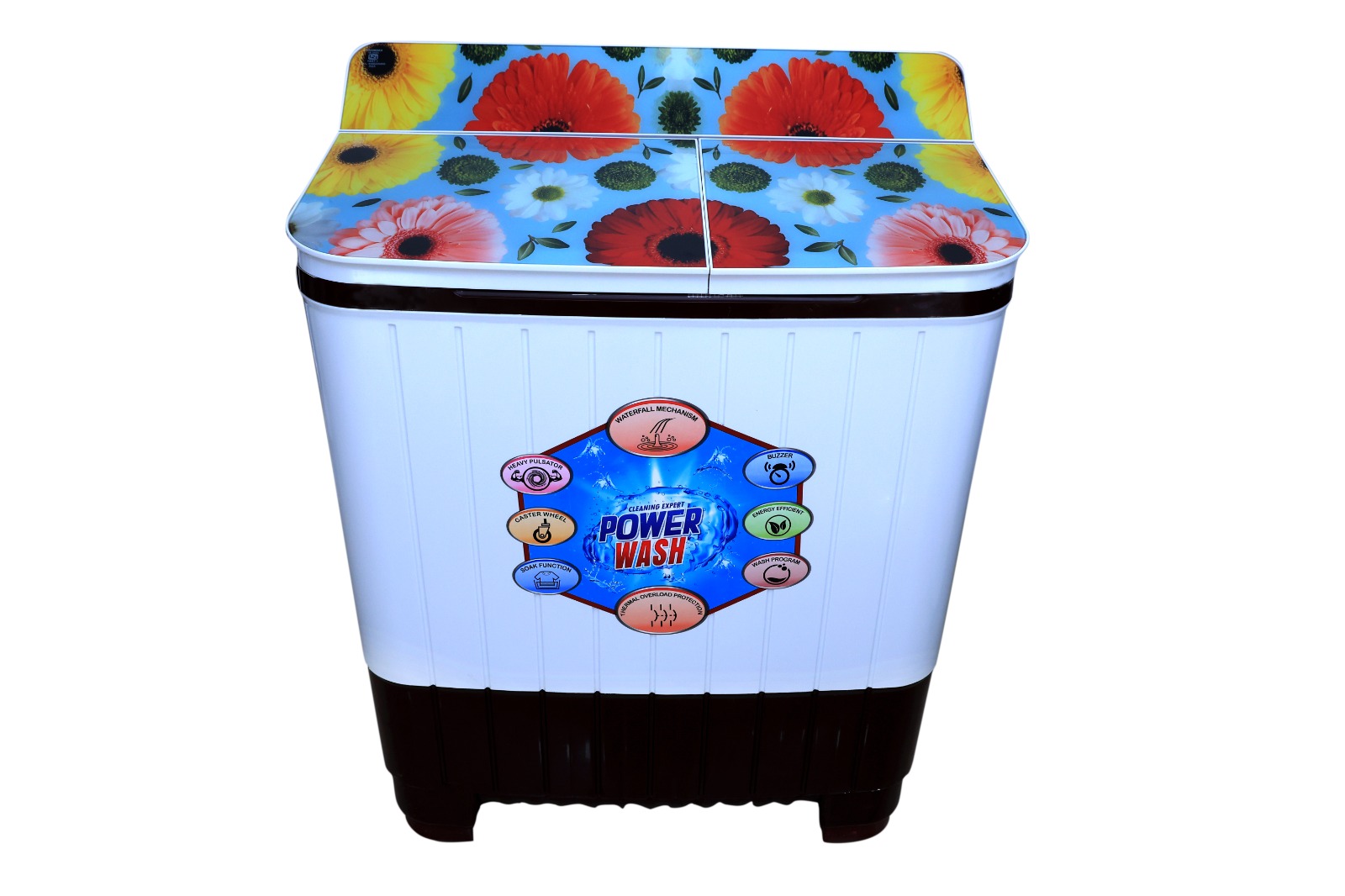 C GOLD Semi Automatic Washing Machine -7.5kg-Full Glass Top