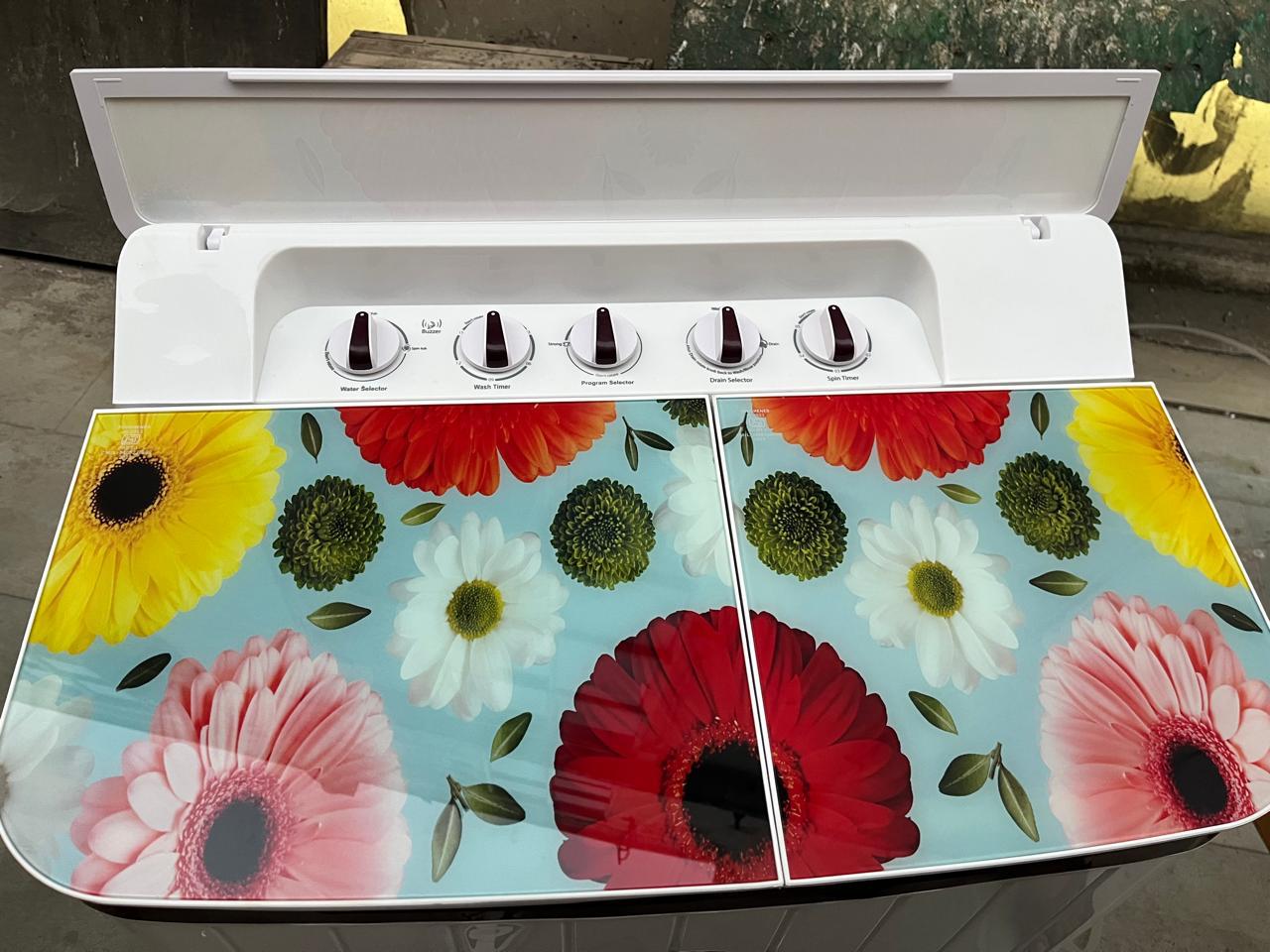 C GOLD Semi Automatic Washing Machine -7.5kg-Full Glass Top - Image 2